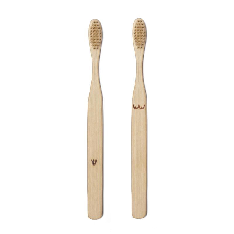 Nudie Bamboo Toothbrush Set Kikkerland - Oscar & Libby's