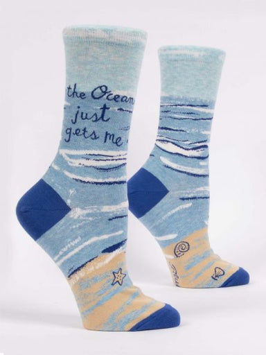Blue Q | Women's Crew Socks | Ocean just gets me Blue Q - Oscar & Libby's
