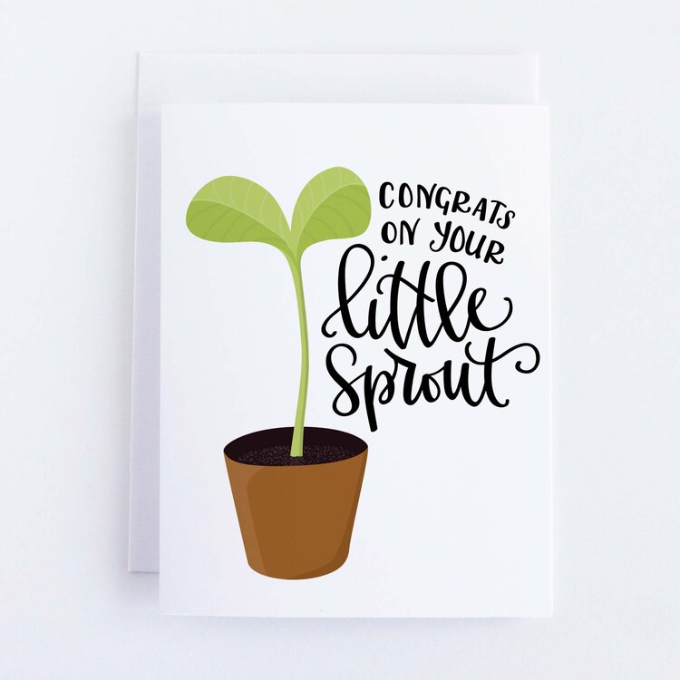 Little Sprout Baby Card | Pedaller Designs Pedaller Designs - Oscar & Libby's