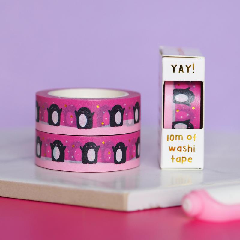 Pink Penguins Washi Tape | Nutmeg & Arlo Nutmeg & Arlo - Oscar & Libby's