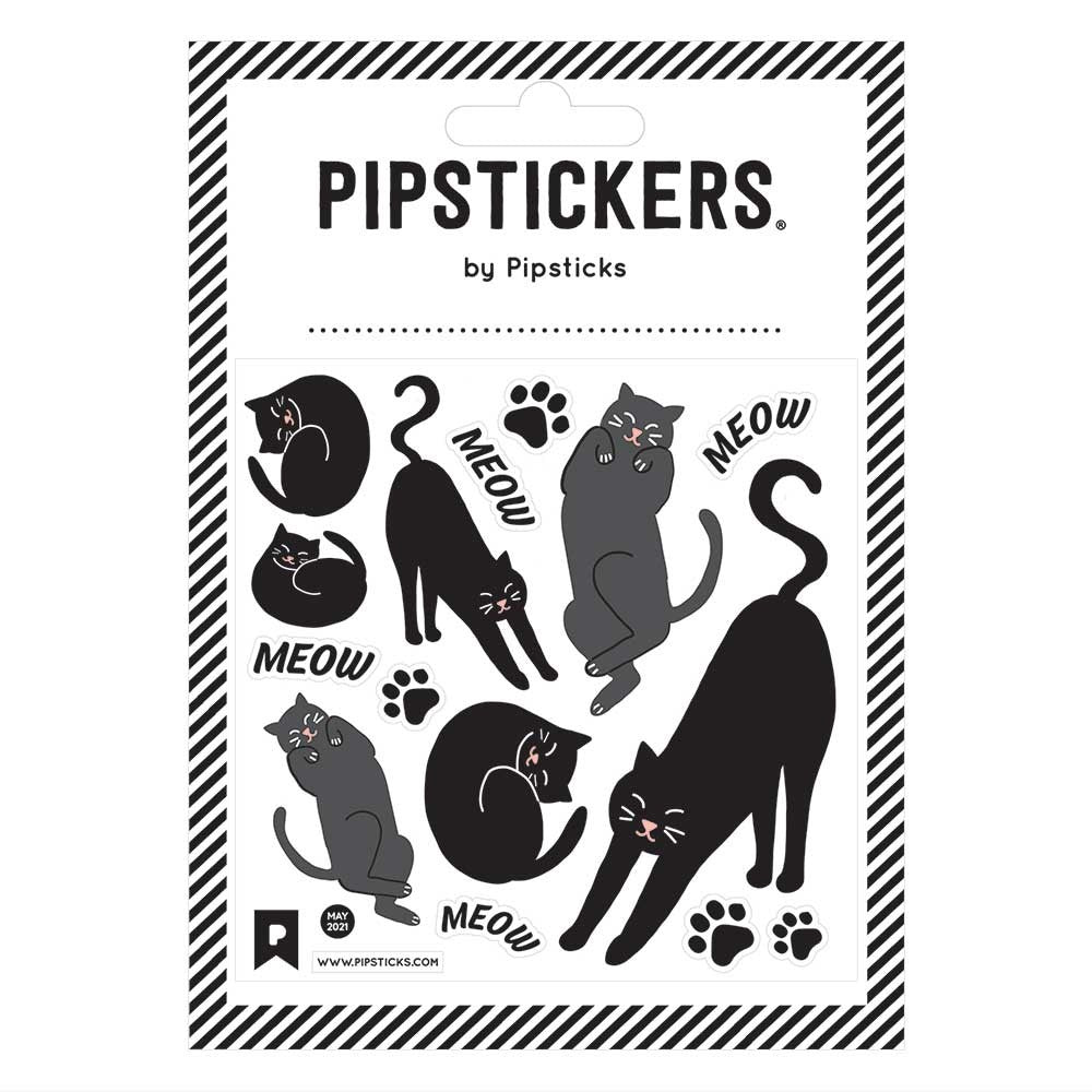 Pipstickers | Fuzzy Black Cats - Oscar & Libby's