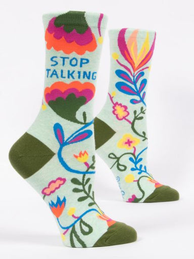 Blue Q | Women's Crew Socks | Stop Talking Blue Q - Oscar & Libby's