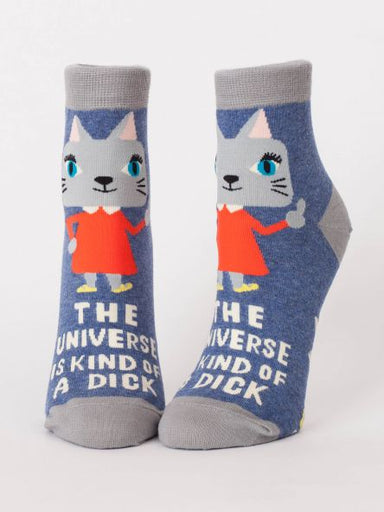 Blue Q | Women's Ankle Socks | The Universe is Kind of a Dick Blue Q - Oscar & Libby's