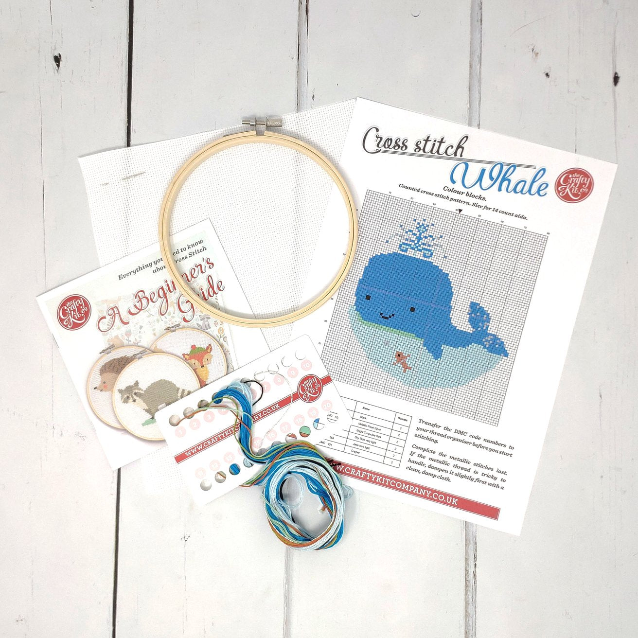 Whale Cross Stitch Kit The Crafty Kit Co. - Oscar & Libby's