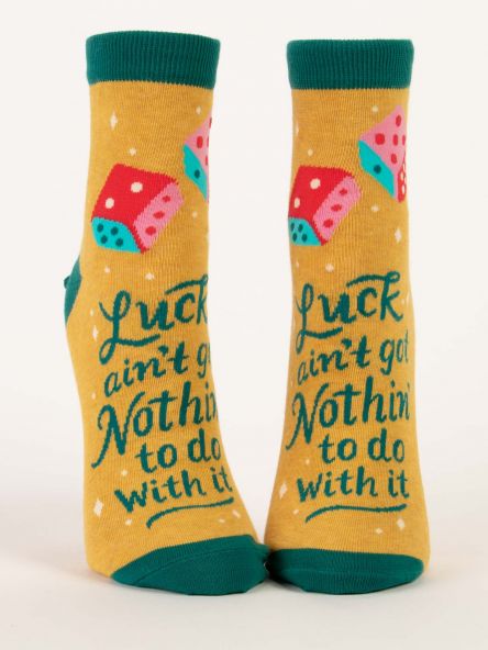 Blue Q | Women's Ankle Socks | Luck ain't got Nothing to do with it - Oscar & Libby's