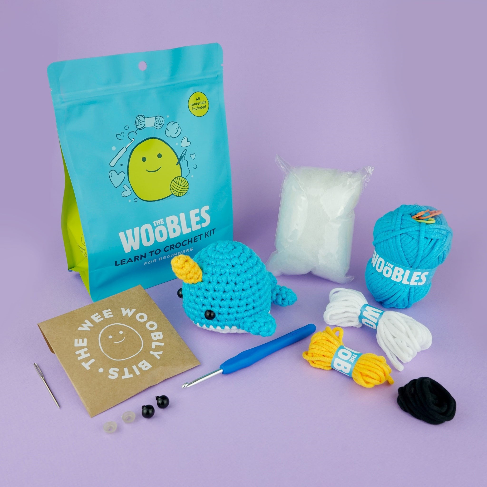 The Woobles Crochet Kit  Bjorn the Narwhal Oscar & Libby's